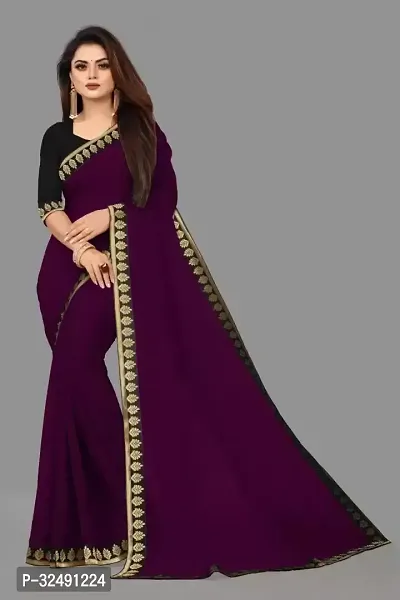 New Trending Plain Georgette Saree For Partywear-thumb0