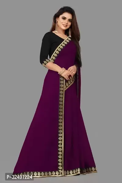 New Trending Plain Georgette Saree For Partywear-thumb3