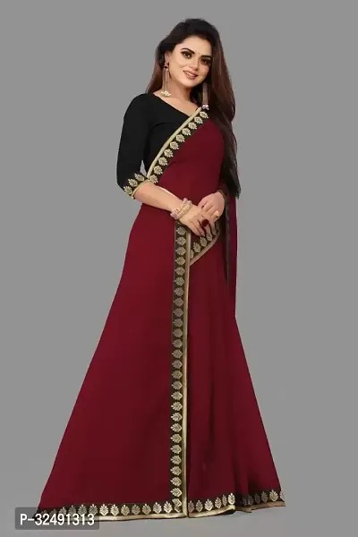 New Trending Plain Georgette Saree For Partywear-thumb3