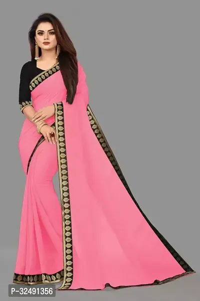 New Trending Plain Georgette Saree For Partywear-thumb0