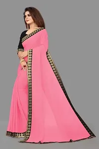 New Trending Plain Georgette Saree For Partywear-thumb1