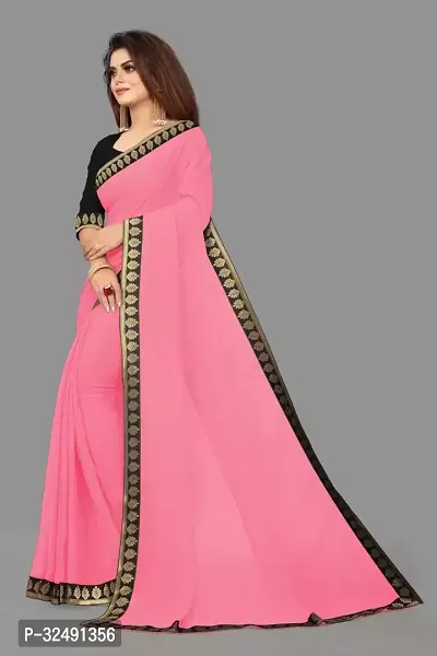 New Trending Plain Georgette Saree For Partywear-thumb2