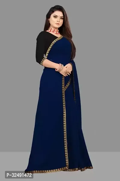 New Trending Plain Georgette Saree For Partywear-thumb4