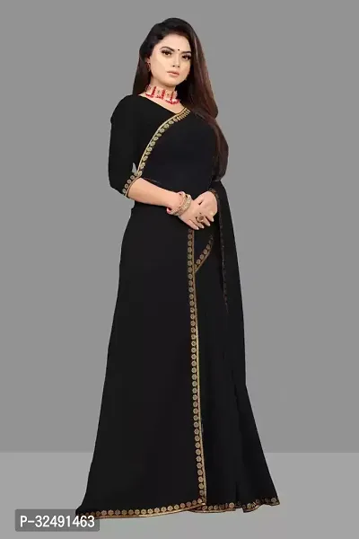 New Trending Plain Georgette Saree For Partywear-thumb2