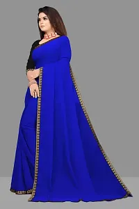 New Trending Plain Georgette Saree For Partywear-thumb1