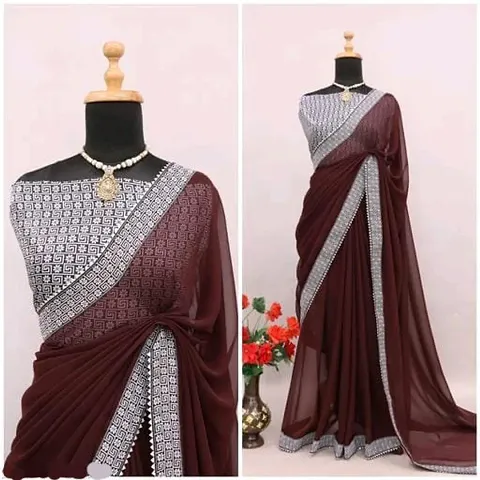 Alluring Georgette Saree with Blouse piece 