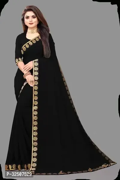 New Trending Plain Georgette Saree For Partywear-thumb0