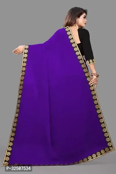 New Trending Plain Georgette Saree For Partywear-thumb2