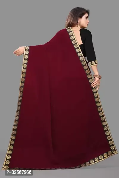 New Trending Plain Georgette Saree For Partywear-thumb4