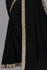 New Trending Plain with heavy maharani lace border Georgette Saree For Partywear-thumb4