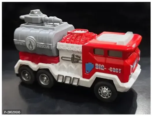 Mini Metal Die Cast Fire Rescue Water Tanker Truck Simulation Play Set Model For Kids , Red-thumb0