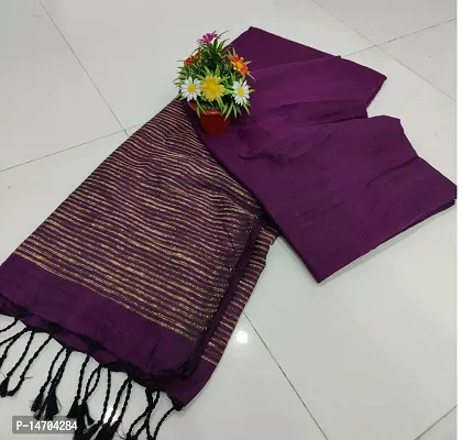 Stylish Fancy Khadi Cotton Saree With Blouse Piece For Women