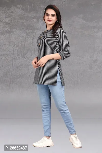 Trendy Straight Multicoloured Striped Khadi Cotton Kurta-thumb5