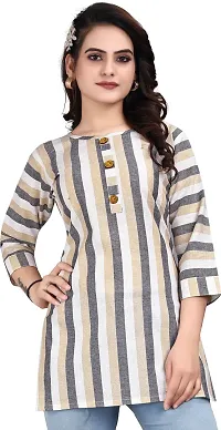 Trendy Straight Grey Striped Khadi Cotton Kurta-thumb3