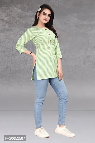 Trendy Straight Multicoloured Striped Khadi Cotton Kurta-thumb3