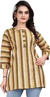 Trendy Straight Yellow Striped Khadi Cotton Kurta-thumb3