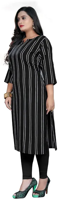 Trendy Straight Black Printed Crepe Kurta-thumb2