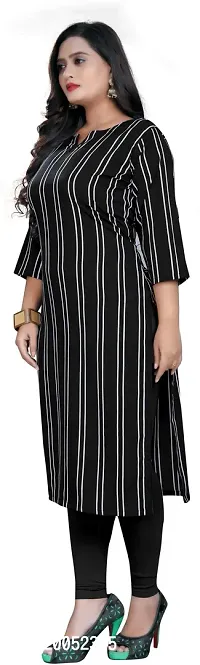 Trendy Straight Black Printed Crepe Kurta-thumb3