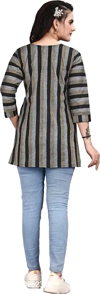Trendy Straight Black Striped Khadi Cotton Kurta-thumb2