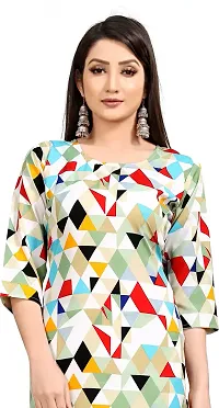 Stylish Straight Multicoloured Printed Crepe Kurta Pack Of 2-thumb3