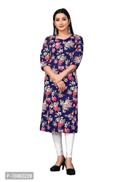 Stylish Straight Printed Crepe Kurta For Women-thumb2