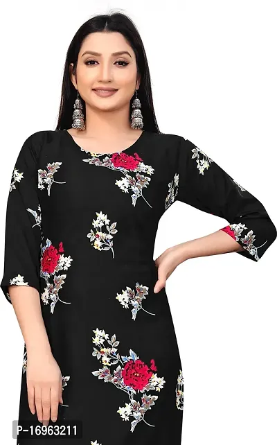 Stylish Straight Printed Crepe Kurta For Women-thumb4