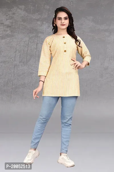 Trendy Straight Yellow Striped Khadi Cotton Kurta