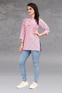 Trendy Straight Pink Striped Khadi Cotton Kurta-thumb4