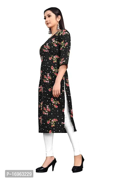 Stylish Straight Printed Crepe Kurta For Women-thumb5