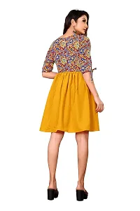 Women Fit and Flare Yellow Dress (XX-Large, Yellow)-thumb1