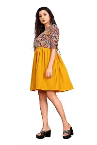 Women Fit and Flare Yellow Dress (XX-Large, Yellow)-thumb4