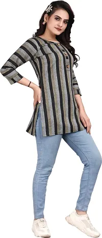 Trendy Straight Black Striped Khadi Cotton Kurta-thumb2