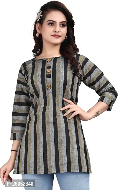 Trendy Straight Black Striped Khadi Cotton Kurta-thumb4