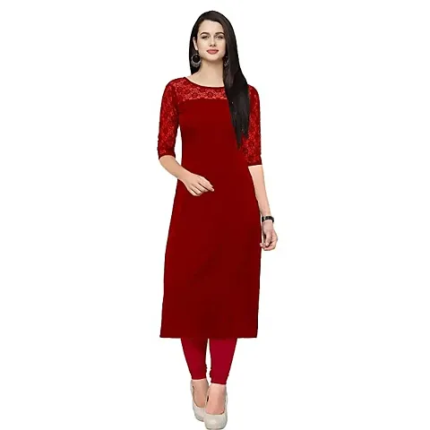 Fancy Crepe Straight Kurti