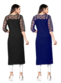 Black crepe solid straight kurta hotsell