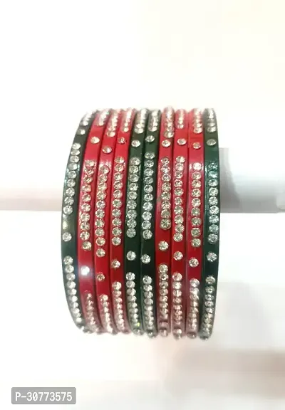 Elegant Multicoloured Lac American Diamond Bangles  Bracelets For Women Pack of 10-thumb0