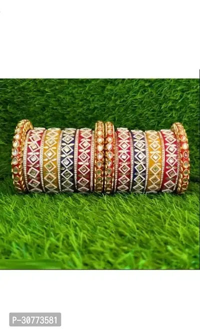 Elegant Multicoloured Plastic American Diamond Bangles  Bracelets For Women Pack of 22