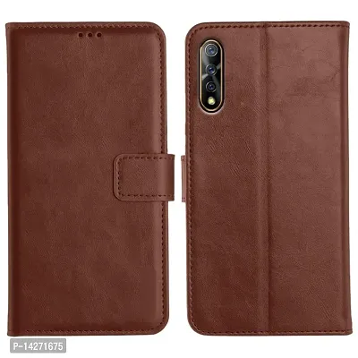 KD Mobile Flip Case Cover for Vivo S1 | Vivo Z1x | Premium Leather | Inner TPU | Foldable Stand | Wallet Card Slots