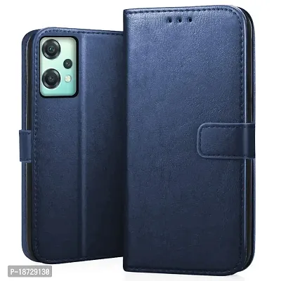 KD Mobile Centre OnePlus Nord Ce 2 Lite 5G Flip Cover Leather Finish | Inside TPU with Card Pockets | Wallet Stand and Shock Proof | Complete Protection Flip Case (Blue)
