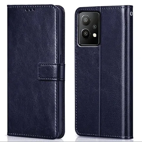 Cloudza Oneplus Nord CE 2 Lite 5G Flip Back Cover | PU Leather Flip Cover Wallet Case with TPU Silicone Case Back Cover for Oneplus Nord CE 2 Lite 5G Blue