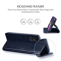 KDM OnePlus Nord CE 2 Lite (5G) Flip Cover | Leather Finish | Inside Pockets  Inbuilt Stand | Shockproof Wallet Style Magnetic Closure Back Case Flipcover (Blue)-thumb2