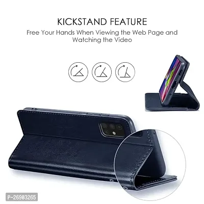 KDM OnePlus Nord CE 2 Lite (5G) Flip Cover | Leather Finish | Inside Pockets  Inbuilt Stand | Shockproof Wallet Style Magnetic Closure Back Case Flipcover (Blue)-thumb3