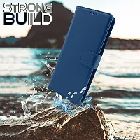 KDM OnePlus Nord CE 2 Lite (5G) Flip Cover | Leather Finish | Inside Pockets  Inbuilt Stand | Shockproof Wallet Style Magnetic Closure Back Case Flipcover (Blue)-thumb3