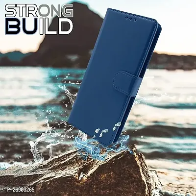 KDM OnePlus Nord CE 2 Lite (5G) Flip Cover | Leather Finish | Inside Pockets  Inbuilt Stand | Shockproof Wallet Style Magnetic Closure Back Case Flipcover (Blue)-thumb4