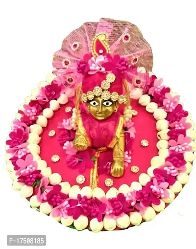 Shringar Laddu Gopal Yellow Red Colour Lotus Design With Pagdi For Laddu Gopal Ji, Krishnaji, Kanhaji, Thakurji, Bal Gopalji-thumb0