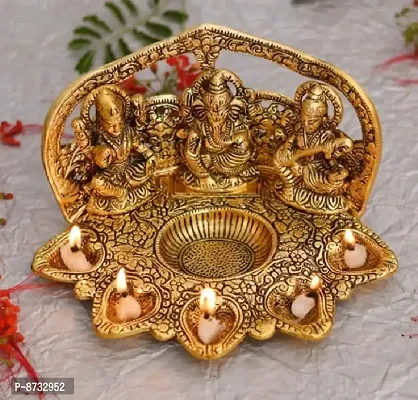 New Laxmi Ganesh Saraswati with Diya Set of 5 for Diwali Puja Best Gift-thumb0