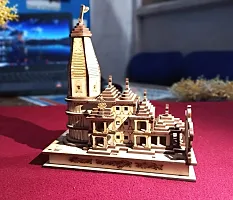 Shri Ram mandir Ayodhya 3D Wood Temple Showpiece for home decor table decor Car Dashboard and Gift decorative showpiece Shri Ram Mandir, Ram Janmabhoomi Ayodhya Temple, Souvenir for Home Office-thumb2