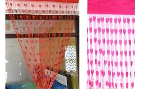 Stylish Polyester Self Pattern Door Curtain Set of 2-thumb1