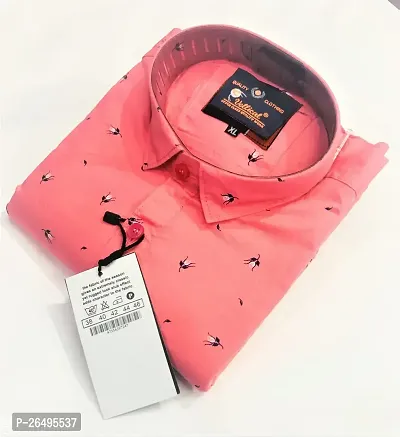 Trendy Pink Polycotton Shirt For Men-thumb0