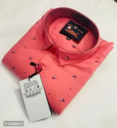 Trendy Pink Polycotton Shirt For Men